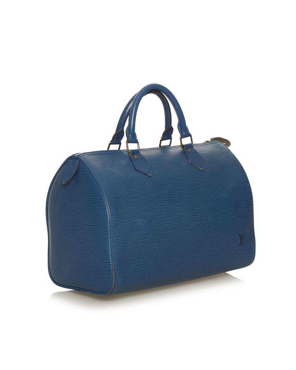 NEW MCM Vintage Jacquard small boston bag, blue, $1060 NWT