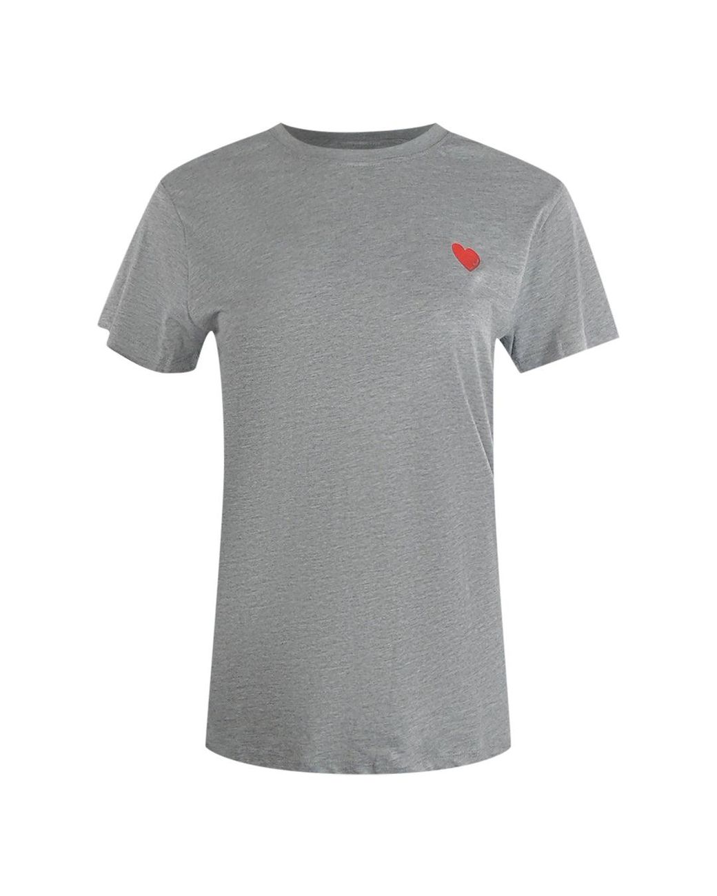 Moschino Gray Love Heart Logo T-Shirt Cotton