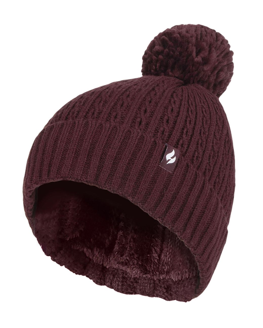 Heat Holders Red Ladies Thermal Cable Beanie Hat