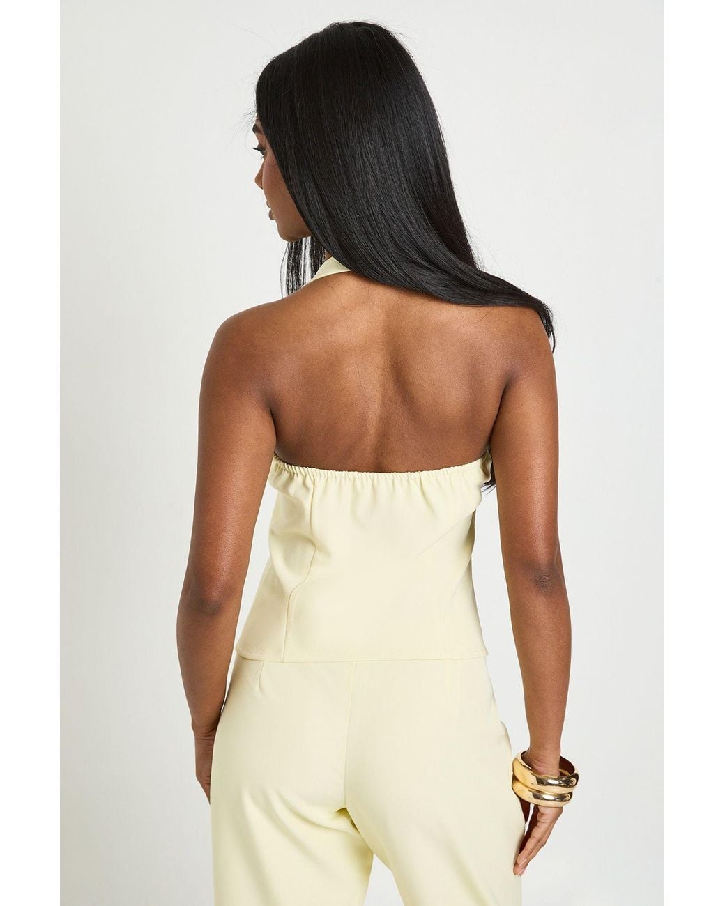 Boohoo Natural Halterneck Tailored Waistcoat