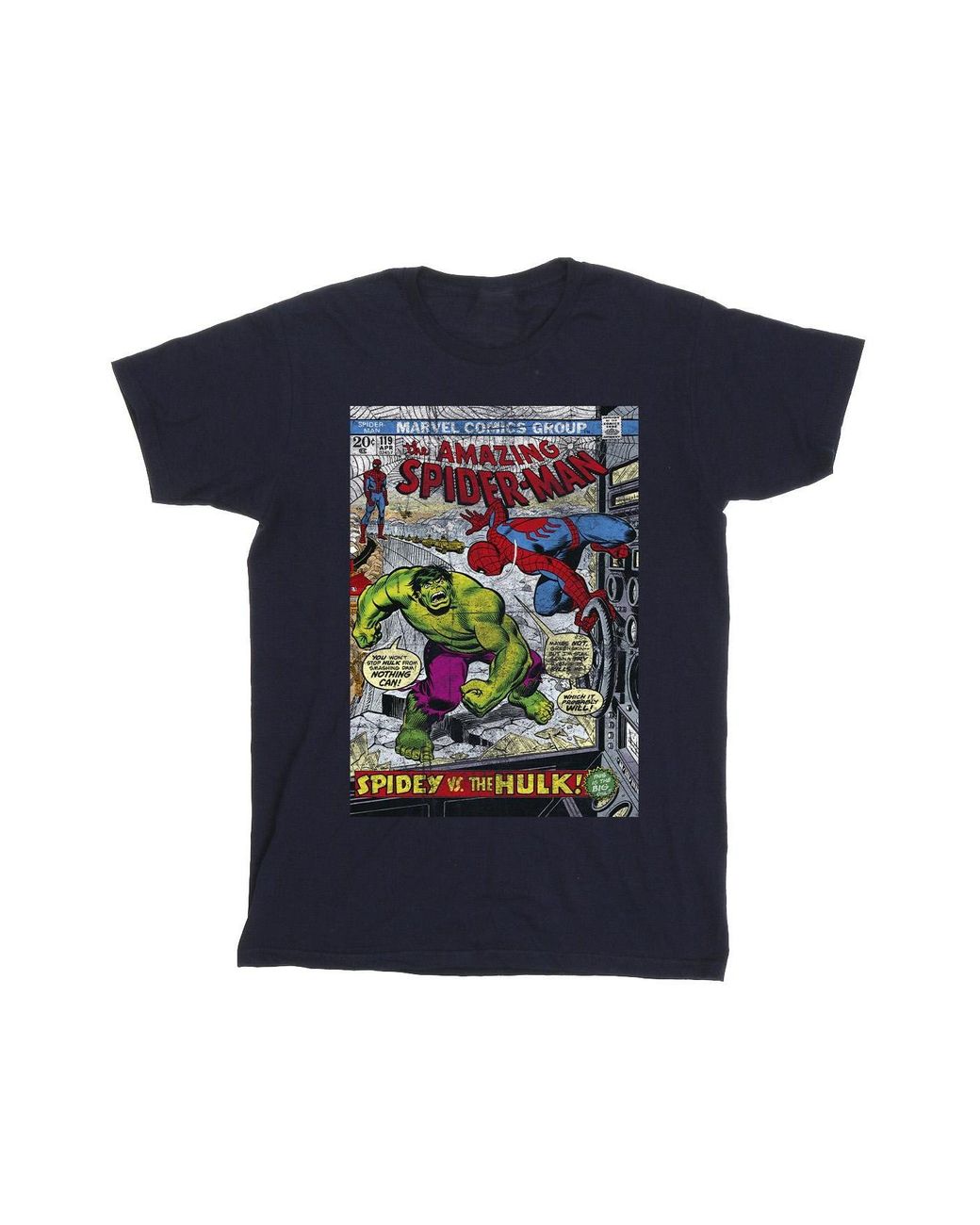 Marvel Blue Spider- Vs Hulk Cover T-Shirt Cotton for men