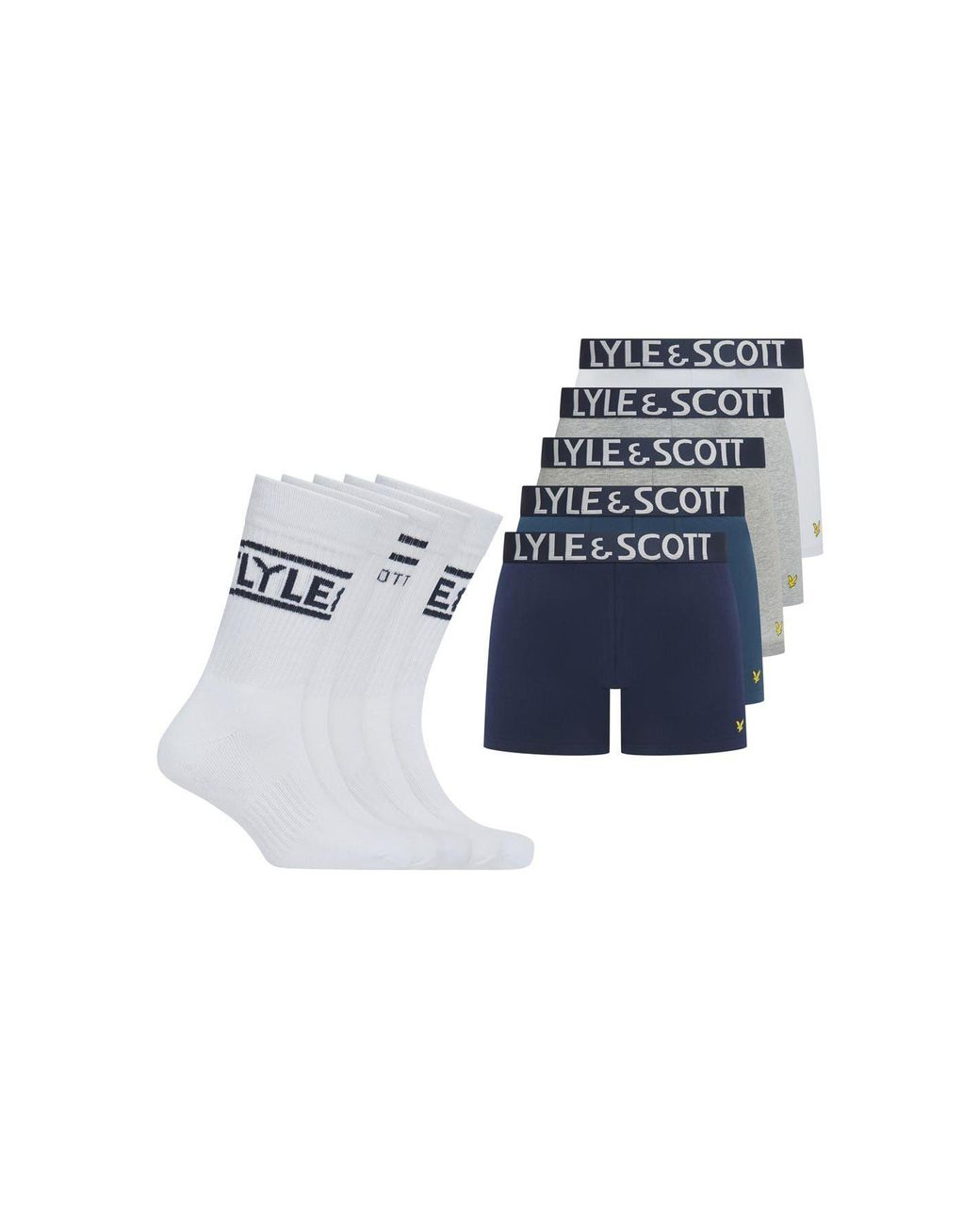 Lyle & Scott Blue And Tweed 10Pk for men
