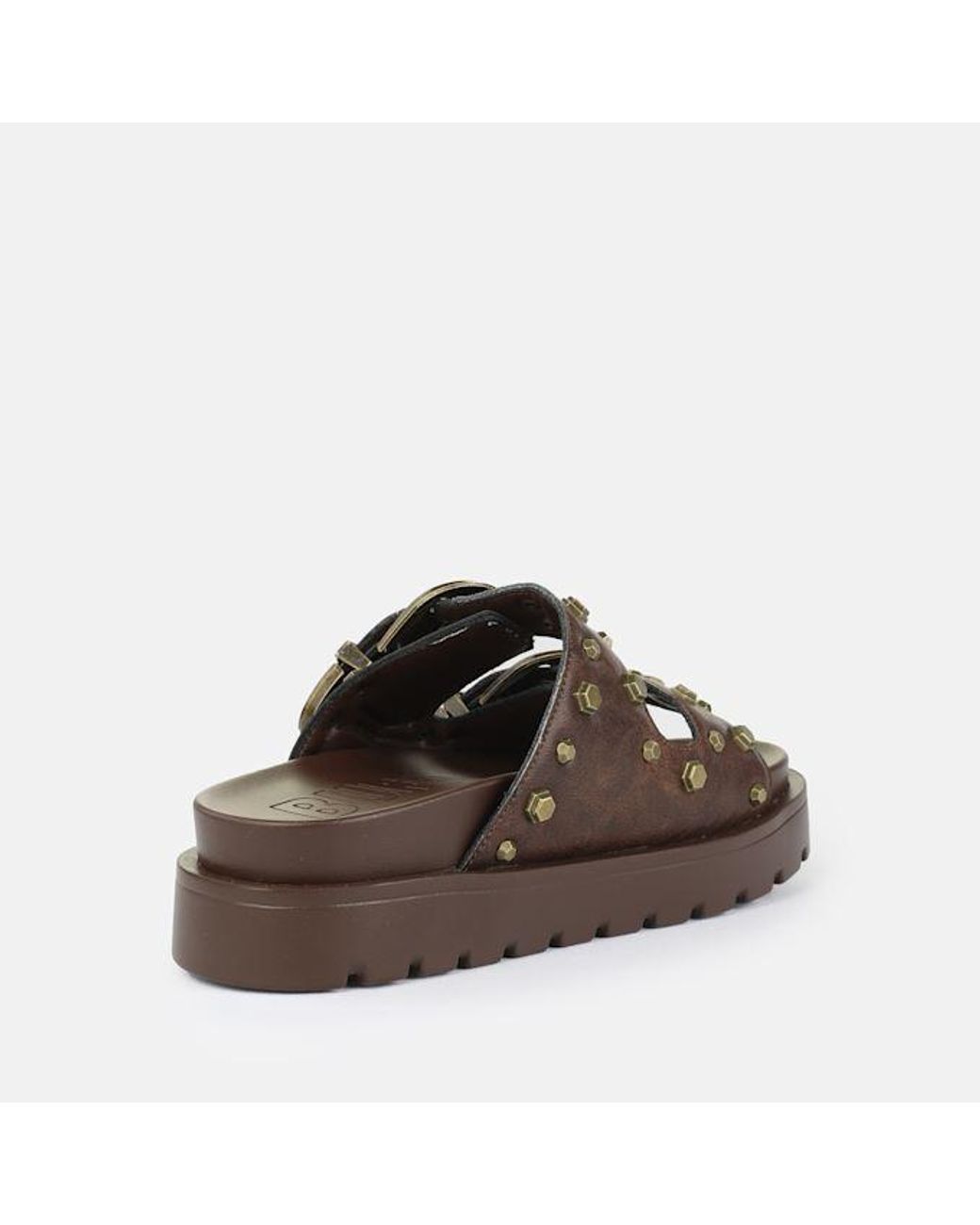 Buffalo Brown Raya Ari West Leather Sandals