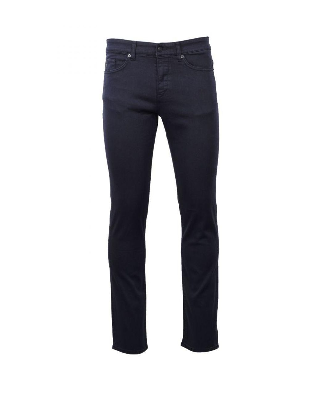 BOSS - Slim-fit jeans in dark-blue Italian super-soft denim