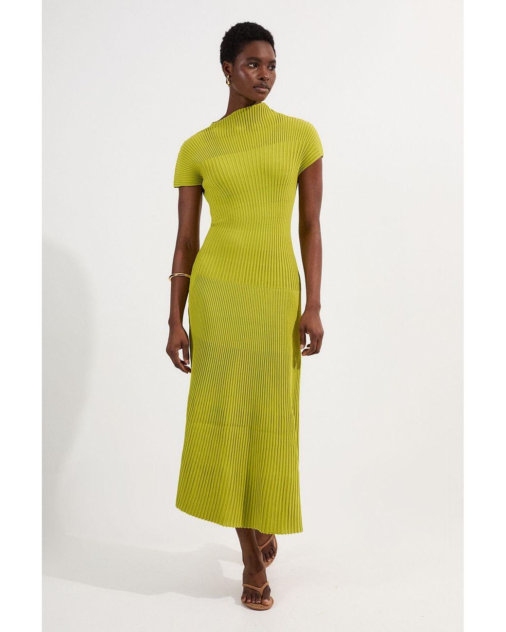 karen millen neon dress Karen Millen Womens Size 8 Laser Cut Mini Dress Halter Neon Orange Scalloped Hem
