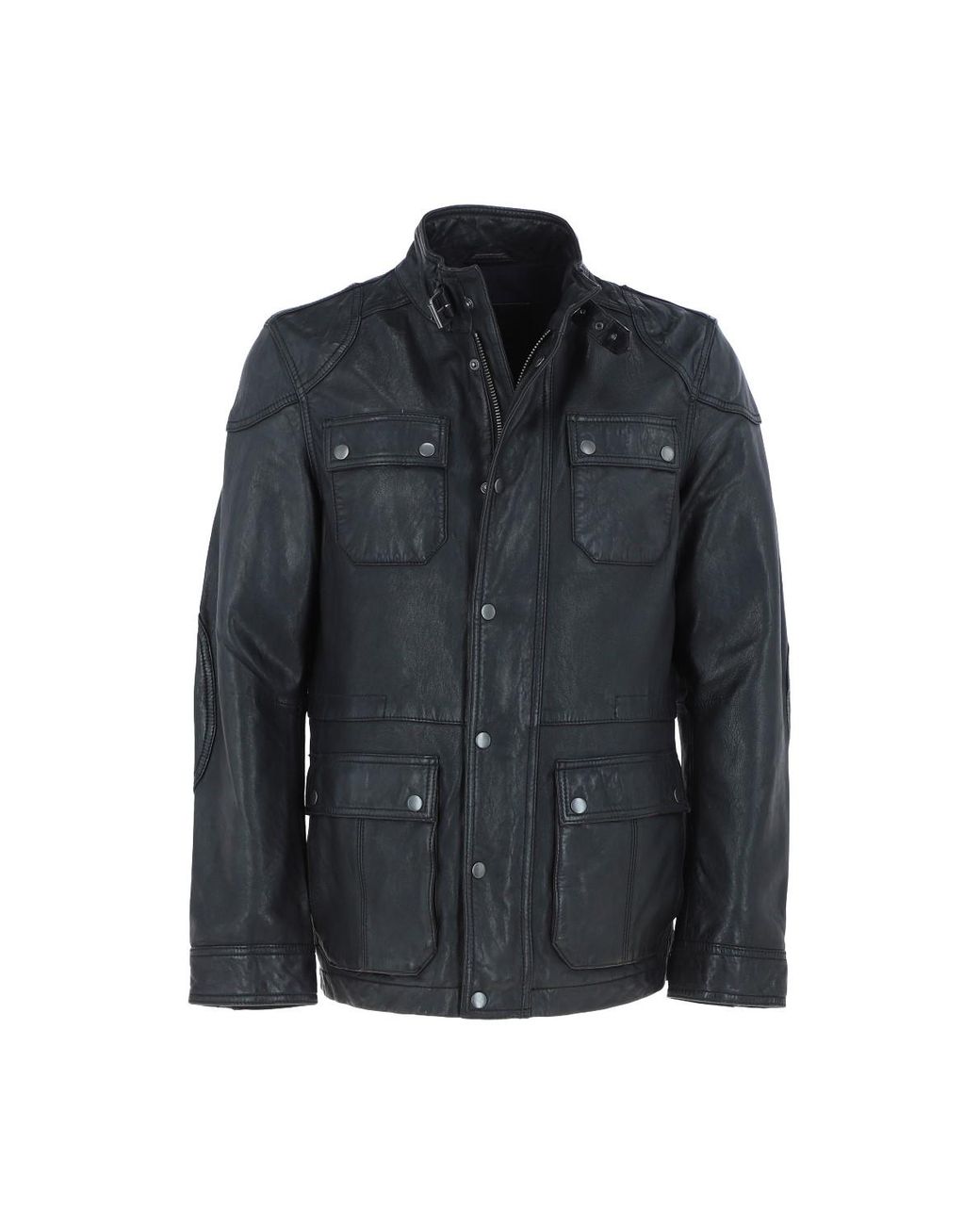 Ashwood Leather Blue 'Amj-5' Real Safari Jacket for men