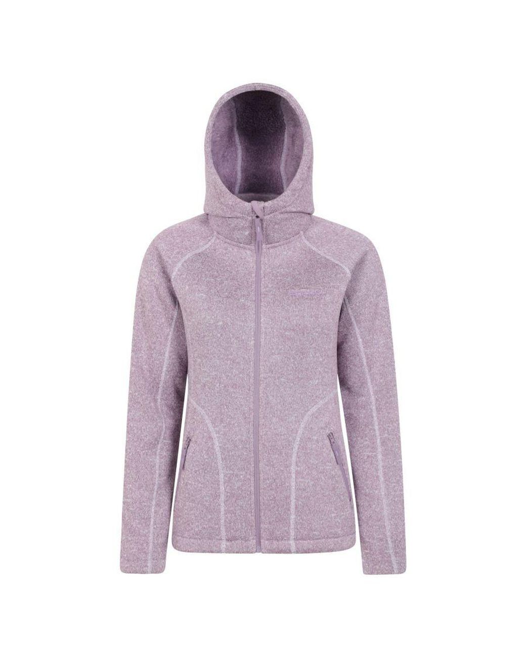 Mountain Warehouse Nevis Faux Fur Lined Full Zip Hoodie in Purple