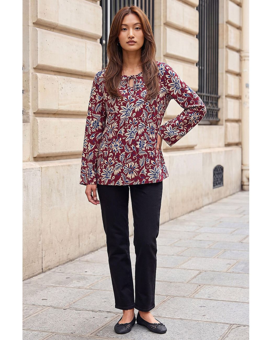 Roman Red Floral Soft Touch Top
