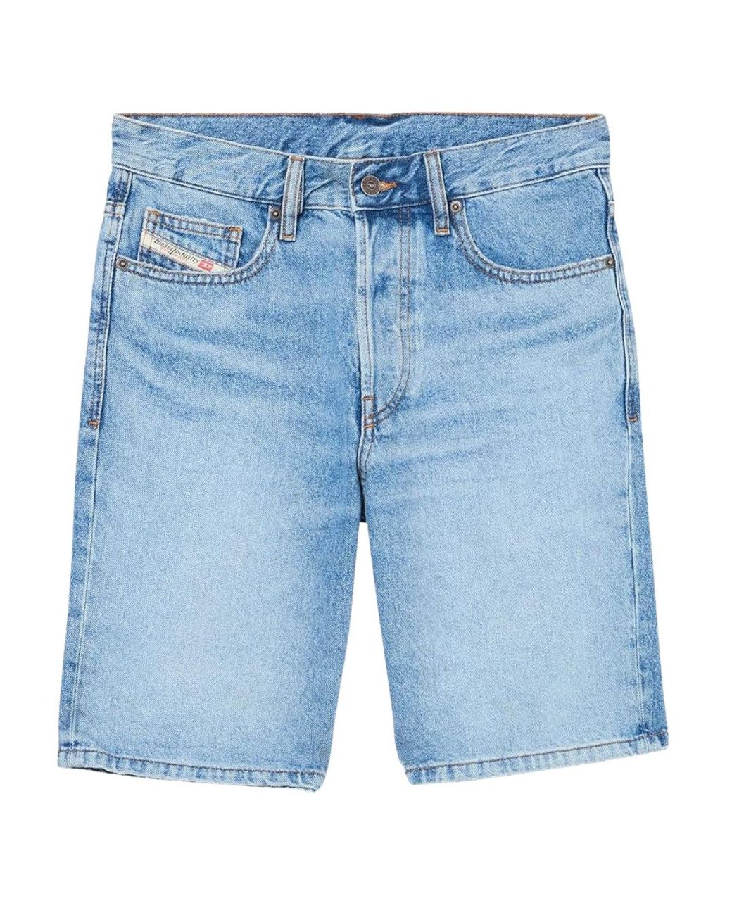 DIESEL Blue Slim Short Denim Shorts Cotton for men