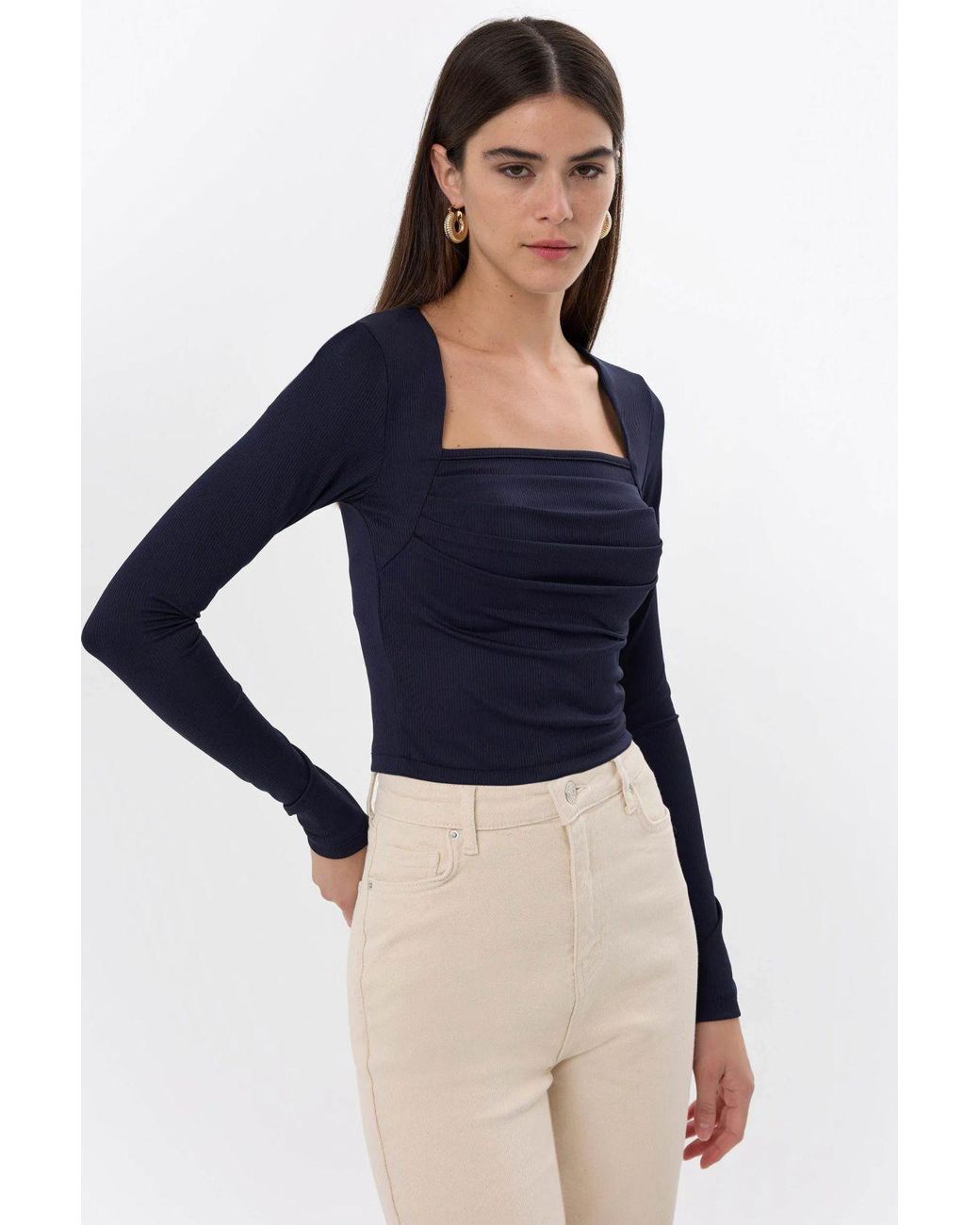 Hiccup Blue Ruched Top