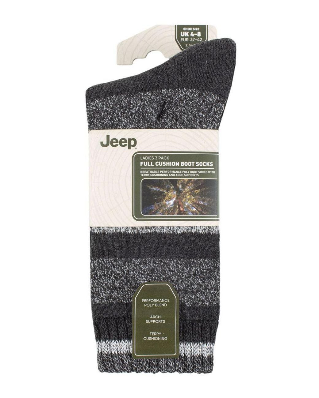 Jeep Gray Walking Boot Socks