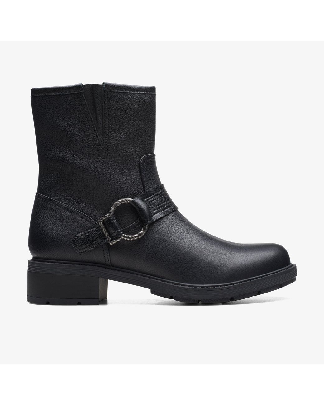 Clarks Black Hearth Cross Leather Boots