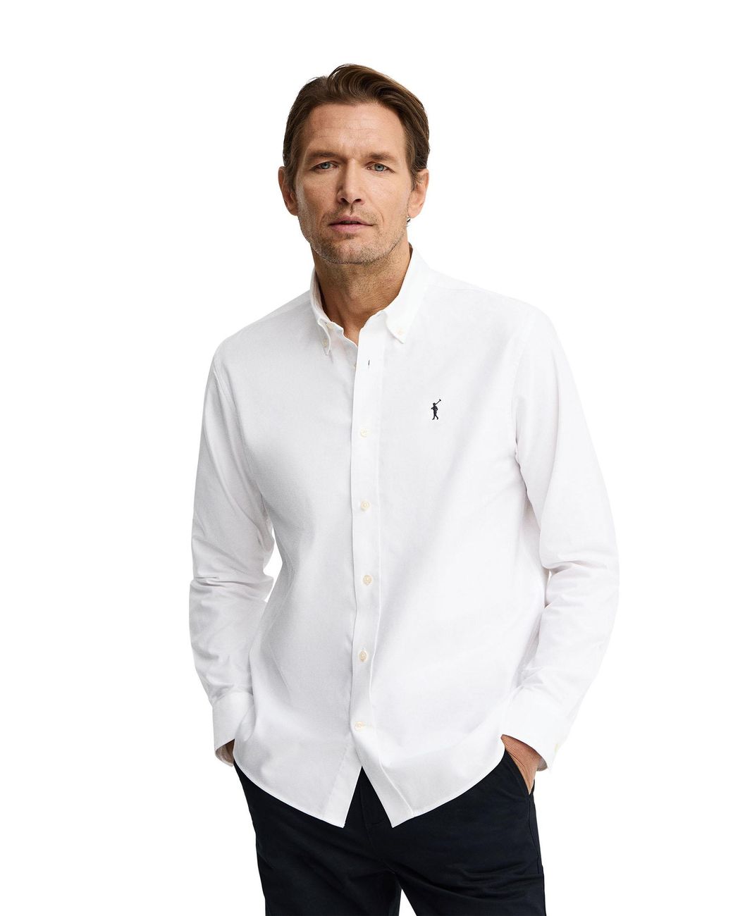 POLO CLUB White Long Sleeve Regular Fit Shirt Shirt-L-S21 for men