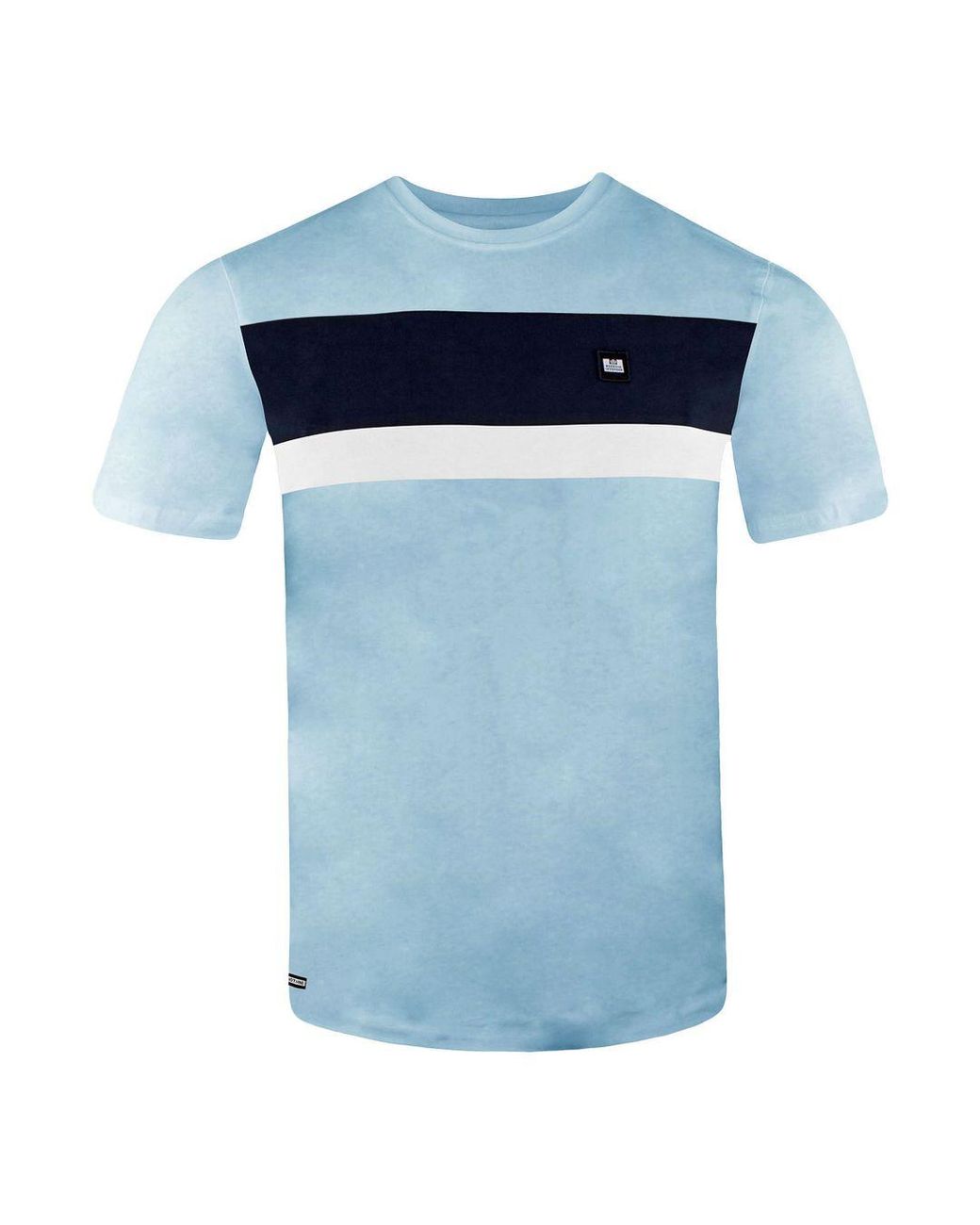 Weekend Offender Blue Short Sleeve Crew Neck Crossword T-Shirt Wosts503 Cotton for men
