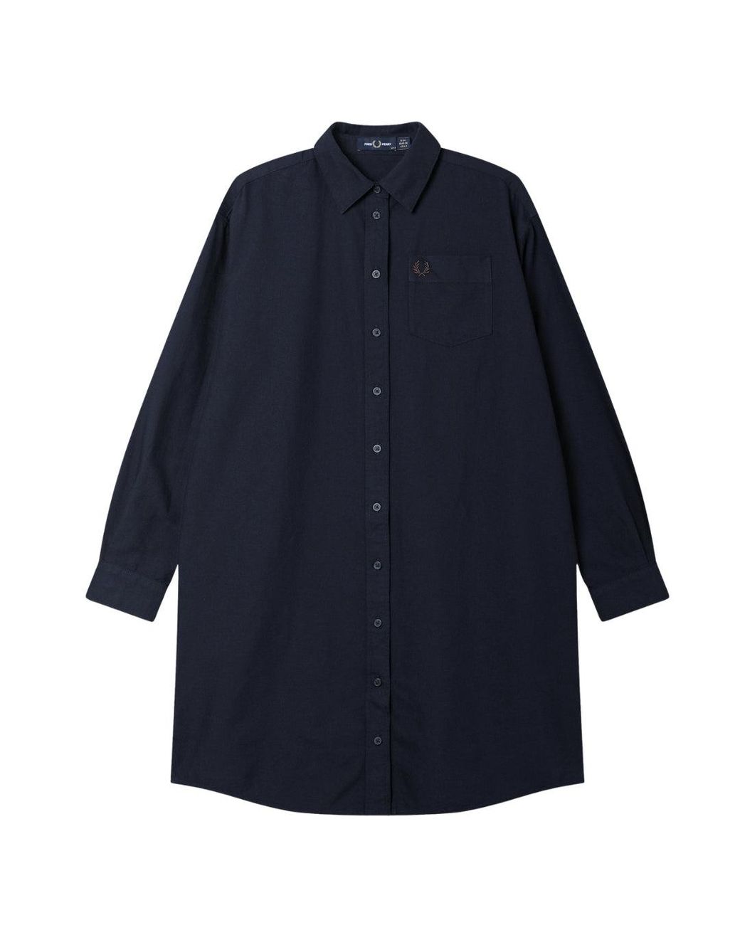 Fred Perry Blue Button Through Shirt Dress Cotton