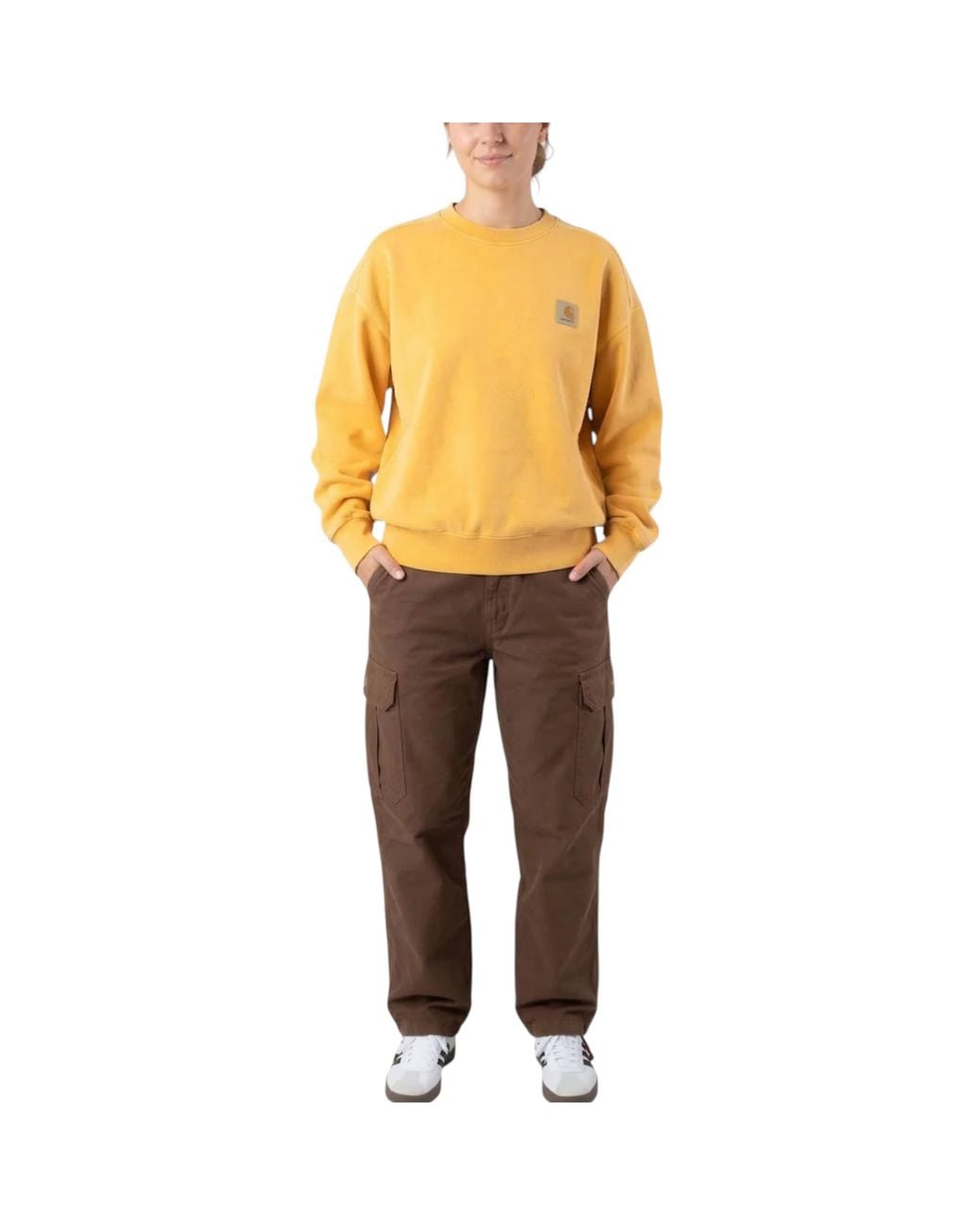 Carhartt Yellow Sweatshirt Crew Neck Drop Shoulders