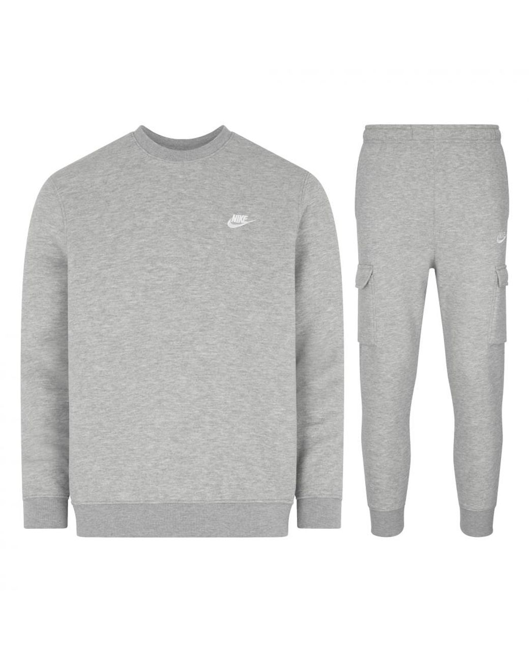 Nike Sportswear Club Fleece Cargo Tracksuit Grey Cotton in Grey for Men |  Lyst UK
