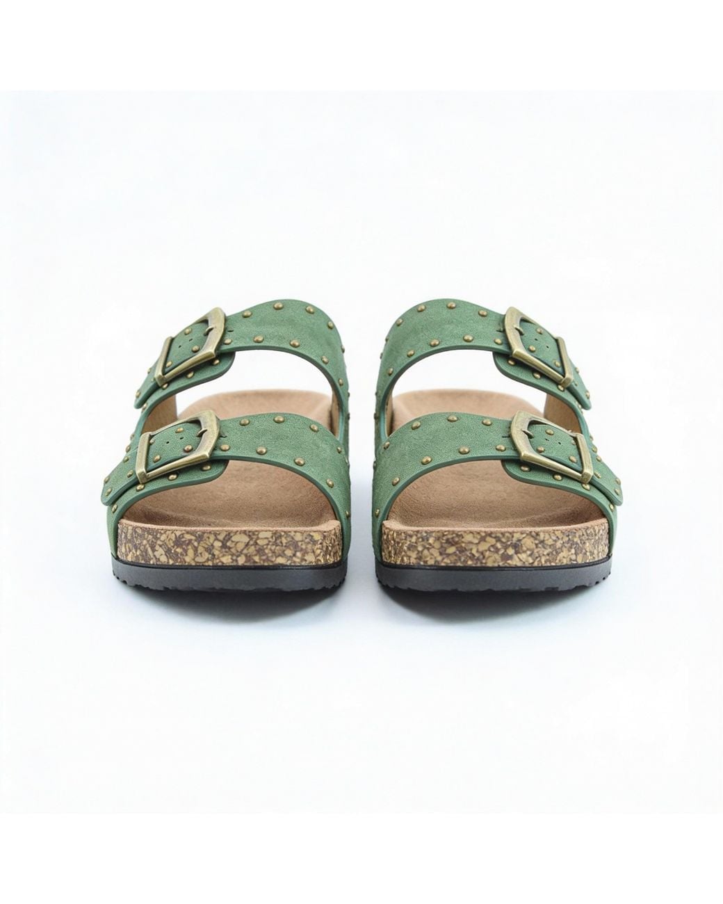Heavenly Feet Green Polly Mules Sandals Forest