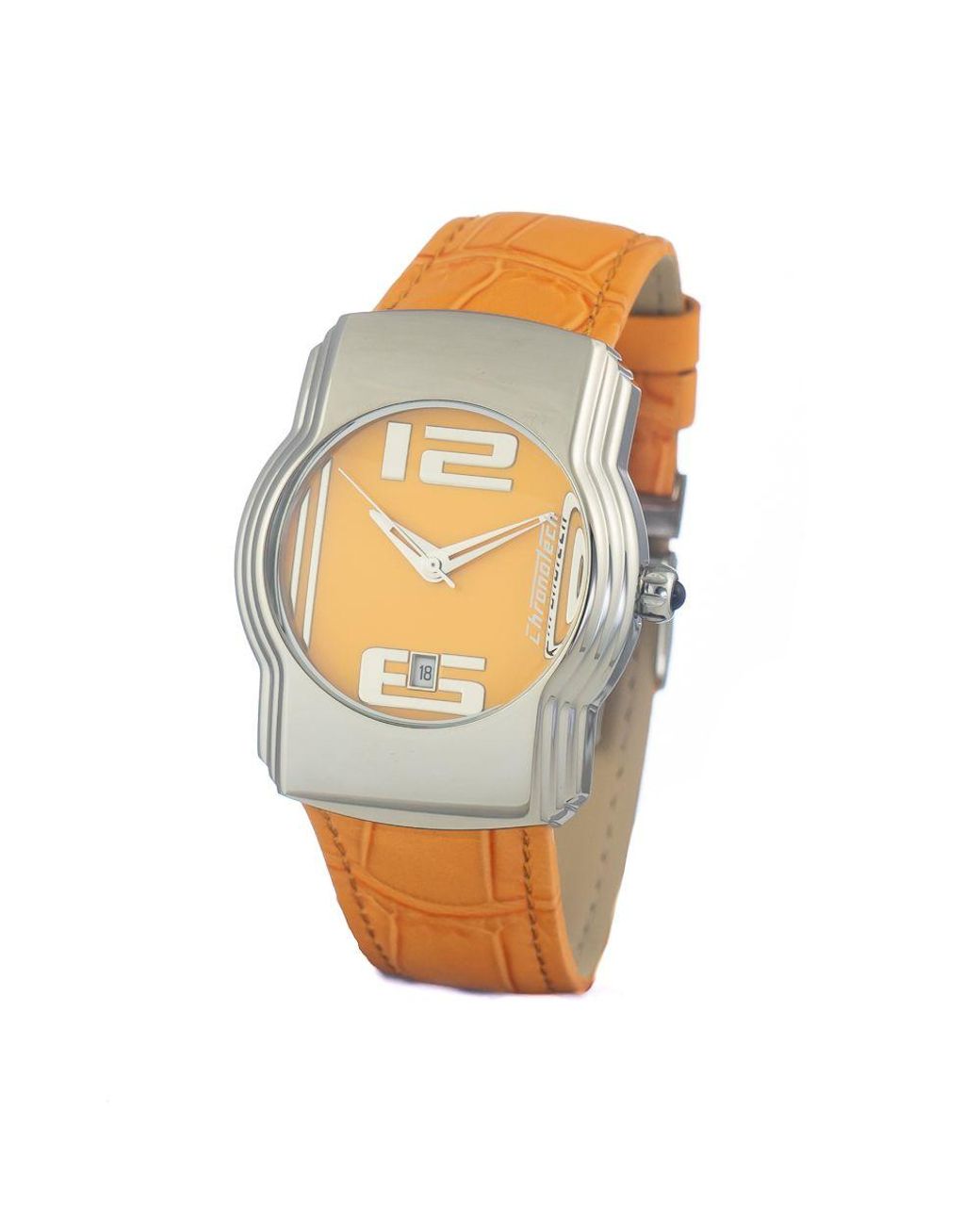 Chronotech Multicolor Orange Leather Watch