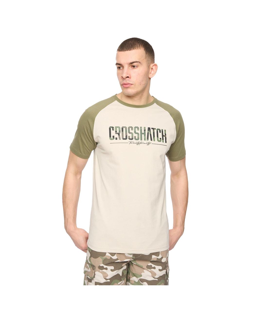 Crosshatch Natural Camtort T-Shirt for men