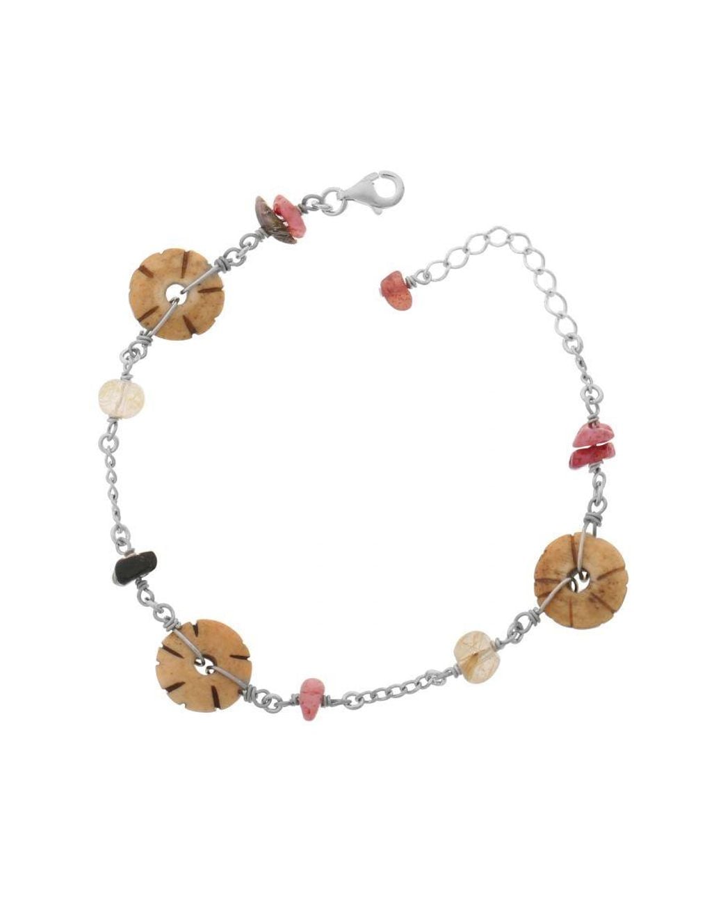 Orphelia Metallic 925 Sterling Set: Bracelet + Necklace