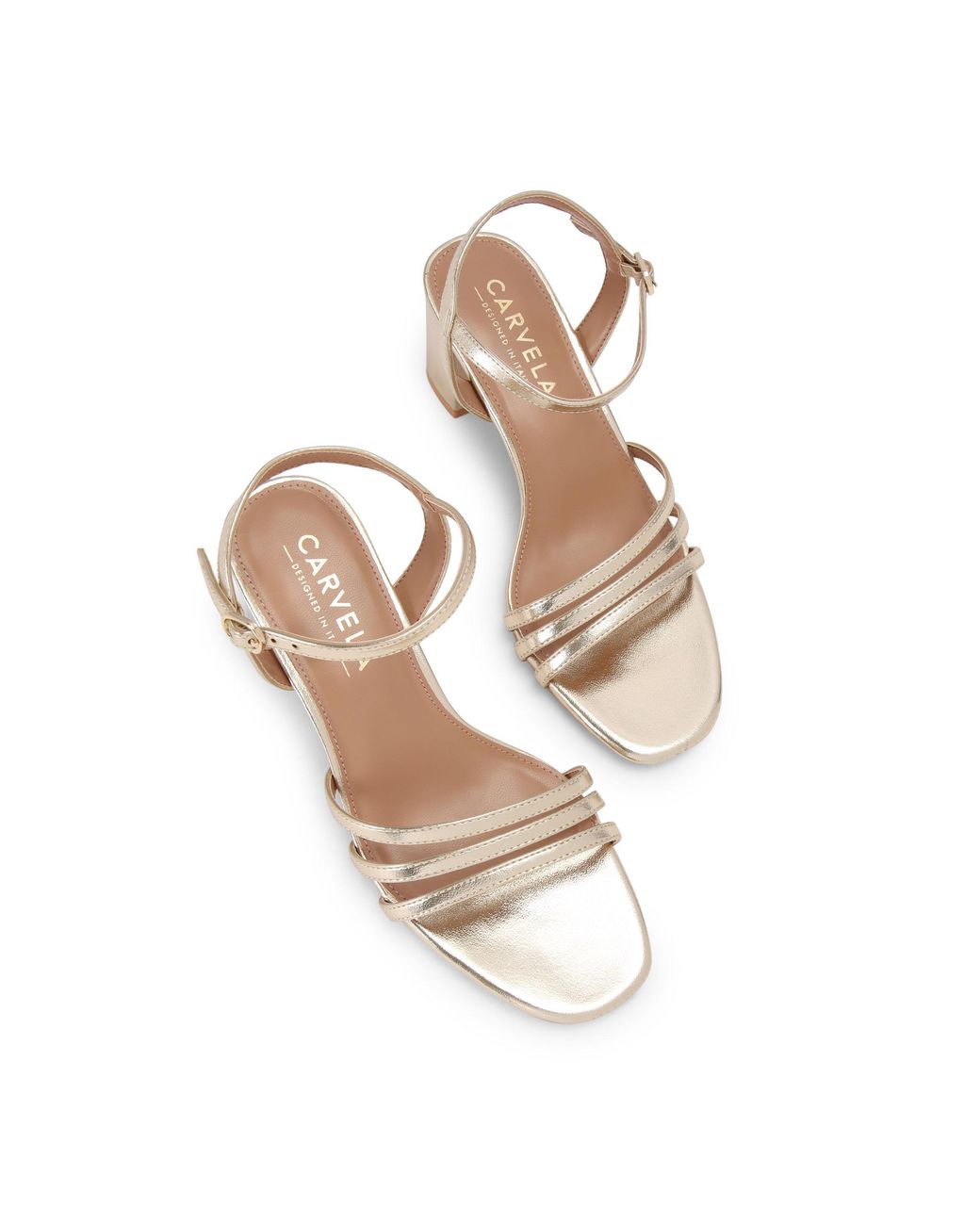 Carvela Kurt Geiger Metallic Motto Block Sandals