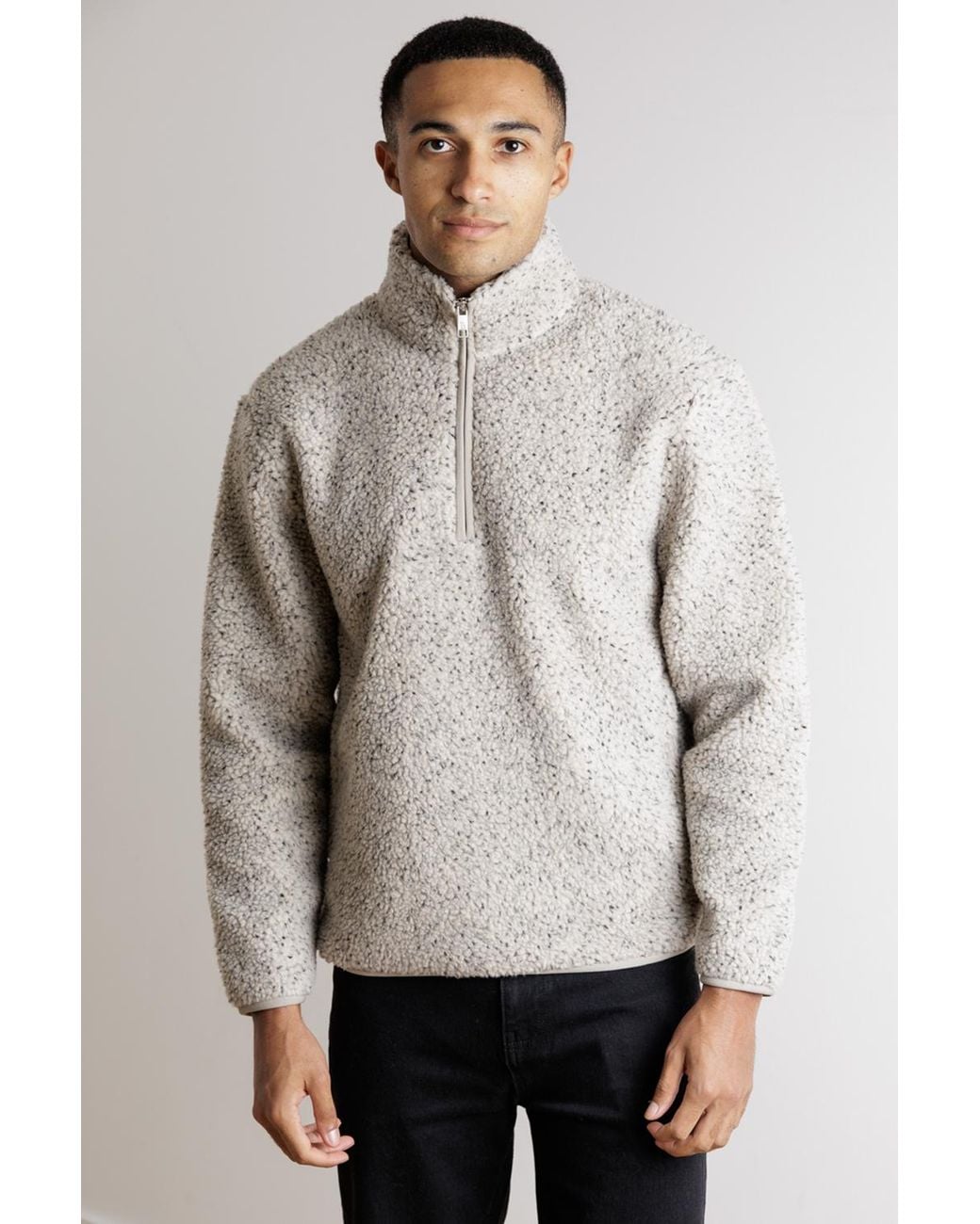 Tokyo Laundry Gray Oversized Funnel Neck Fleece for men