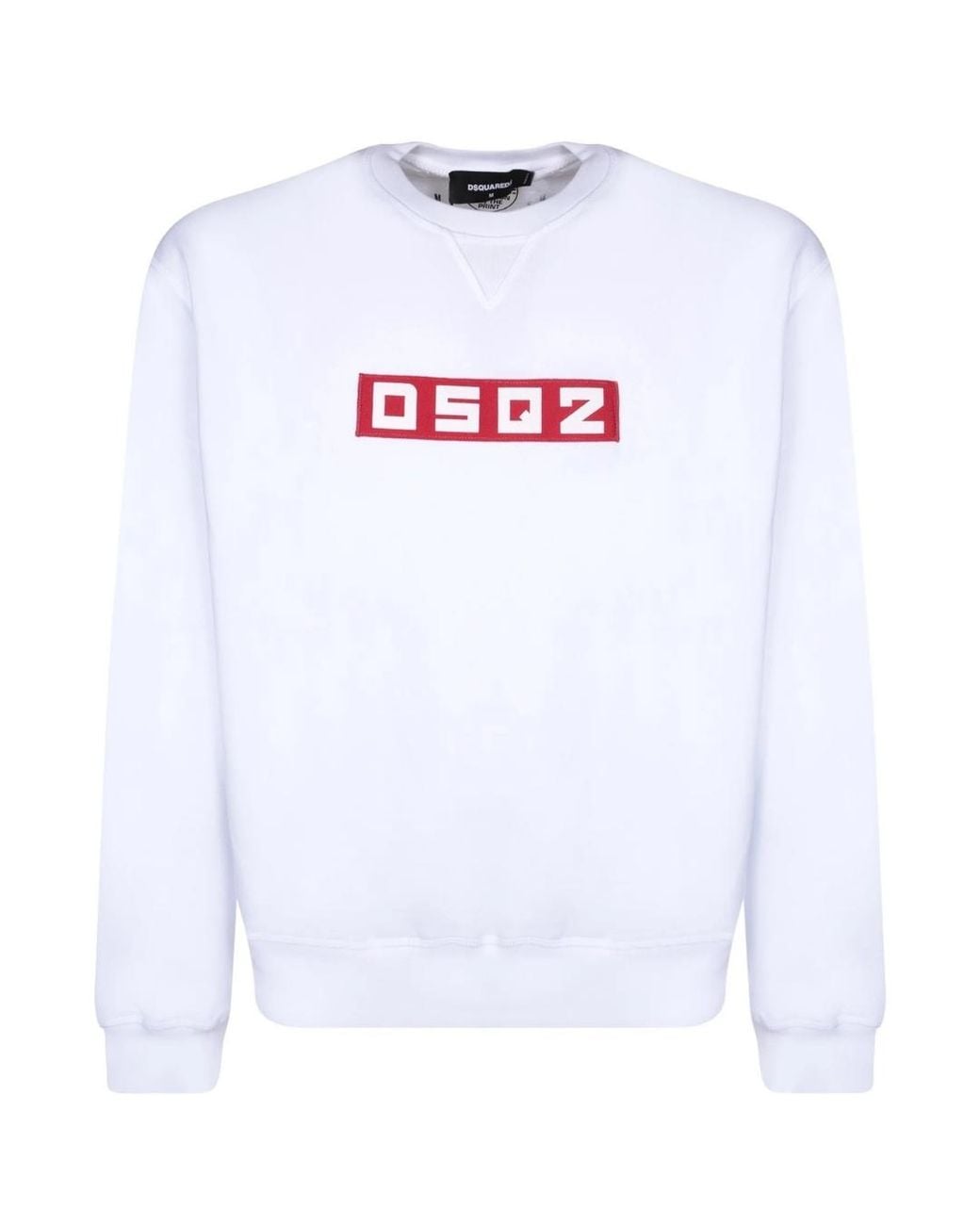 DSquared² White Small Block Logo Sweatshirt Cotton for men