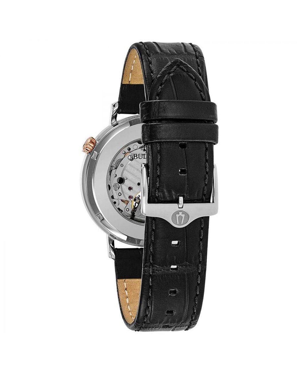 Bulova Gray Automatic Watch 98A187 Leather (Archived) for men