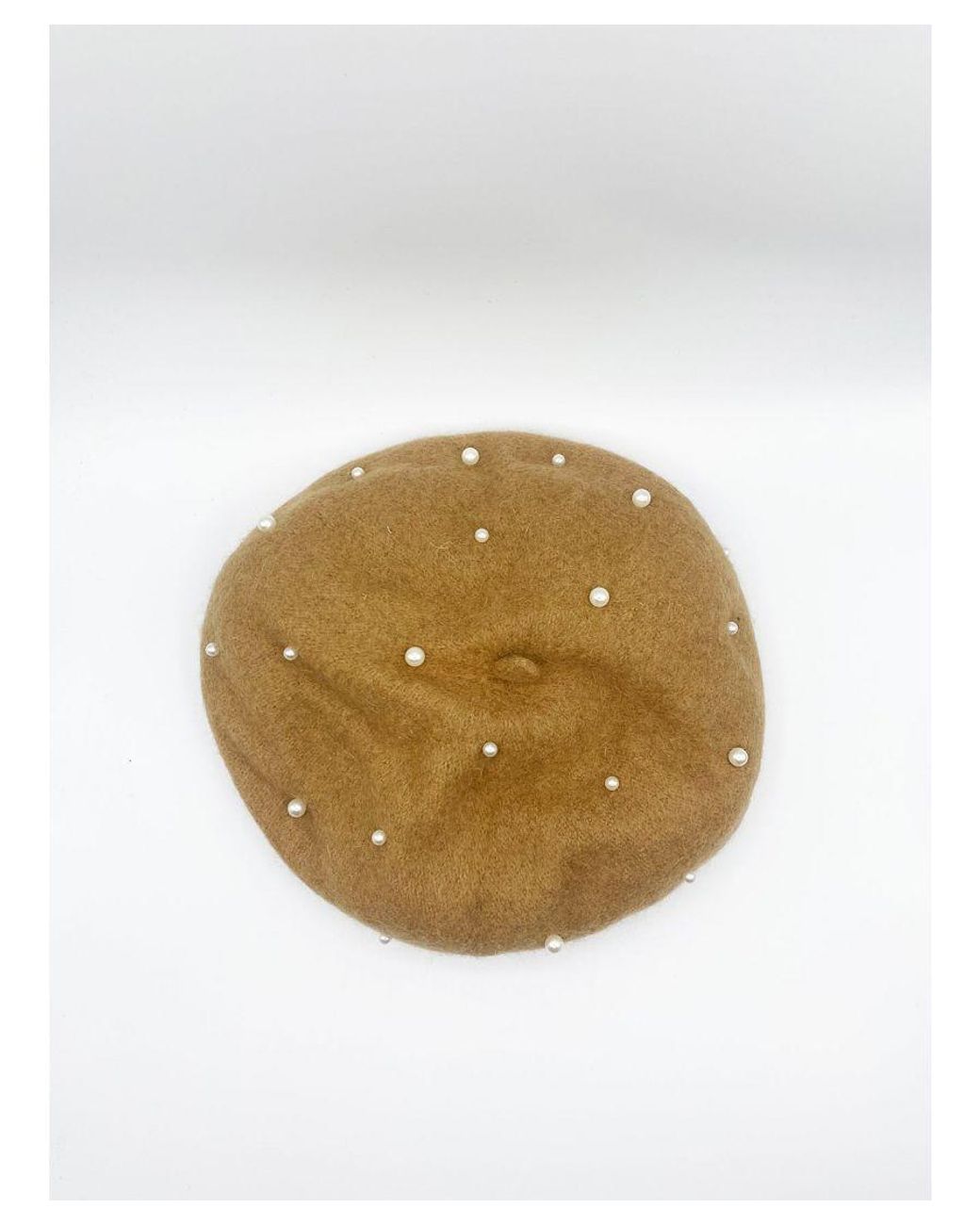 SVNX Orange Faux Pearl Burned Beret