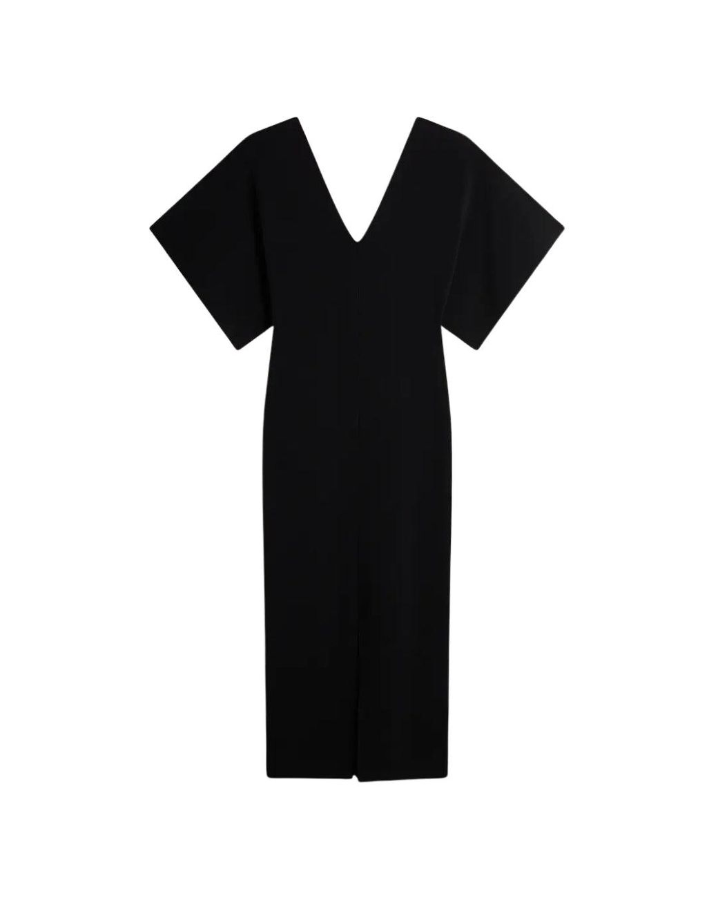 Ted Baker Black Rebecca V-Neck Knitted Midi Dress Viscose