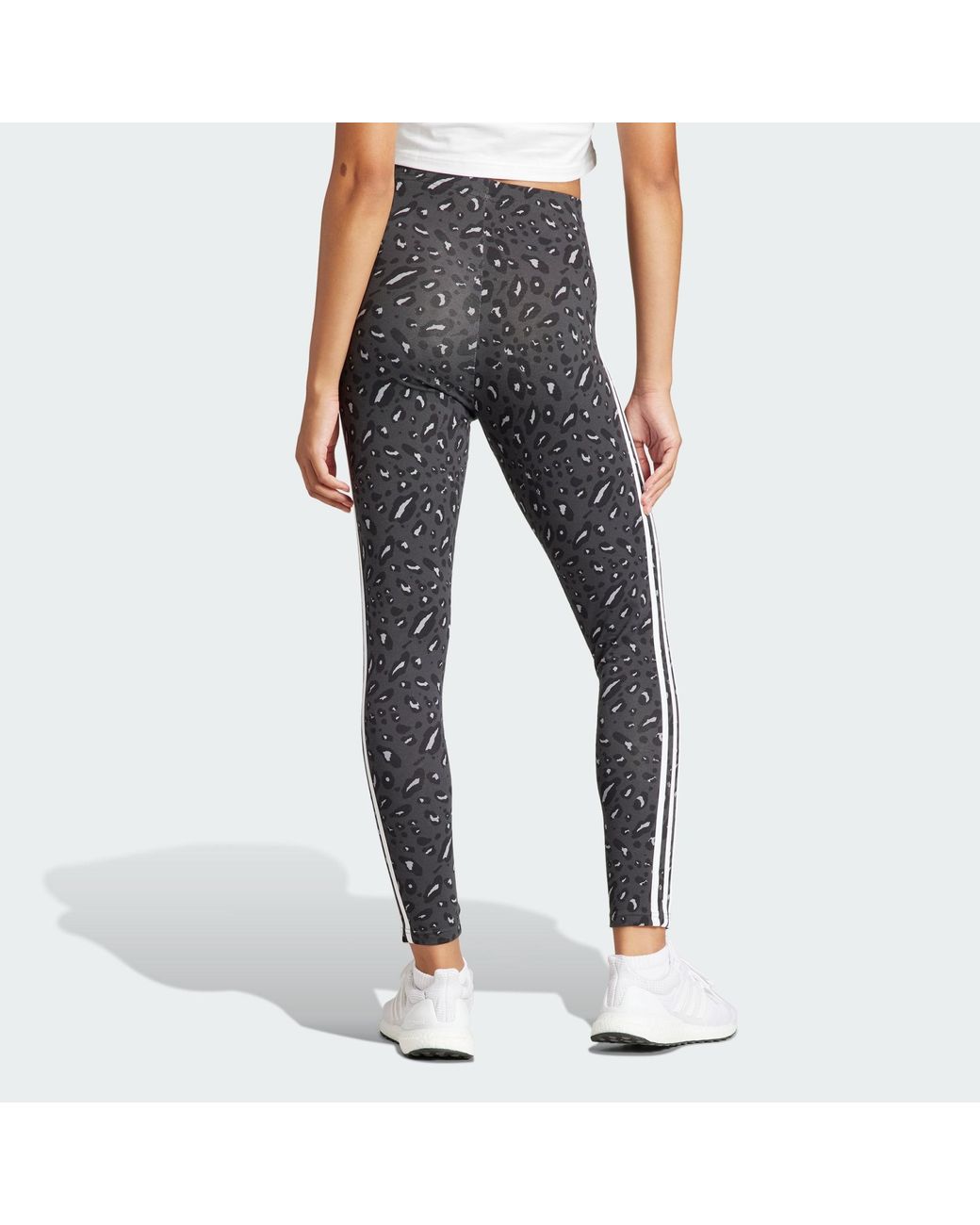 Adidas Blue Essentials 3-Stripes Animal Print Leggings