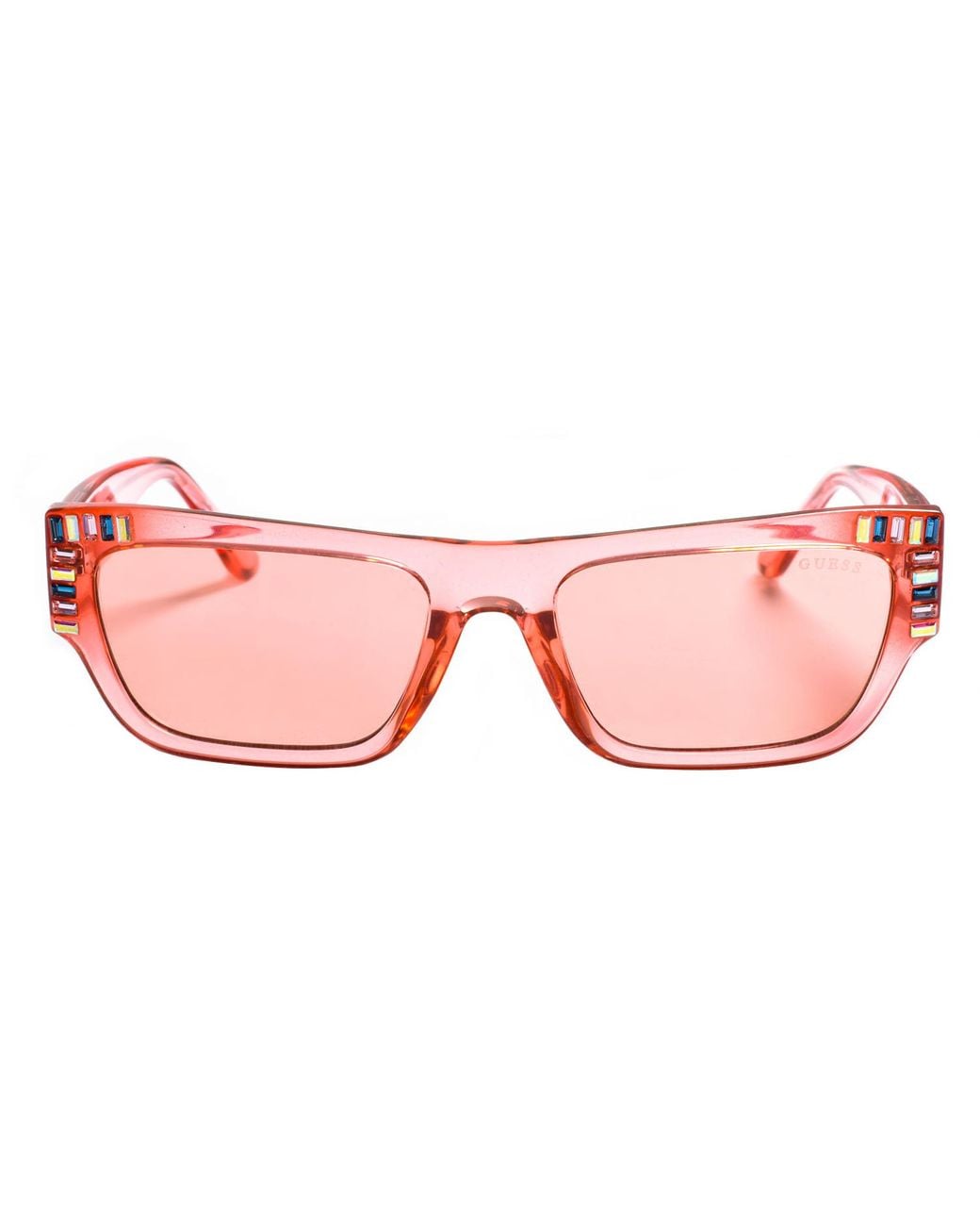 Guess Pink Acetate Sunglasses With Rectangular Shape Gu7902