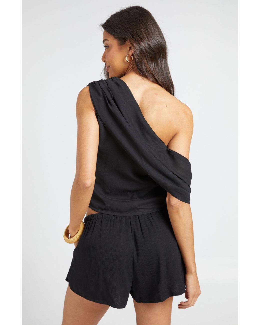 Boohoo Black Chiffon Flippy Shorts