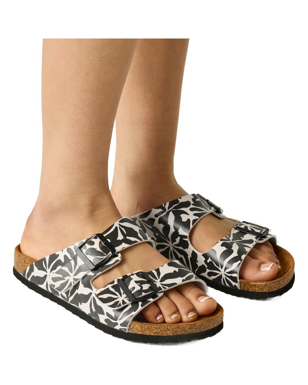 Regatta Black Lady Mia Cork Wedge Summer Flip Flop Sandals