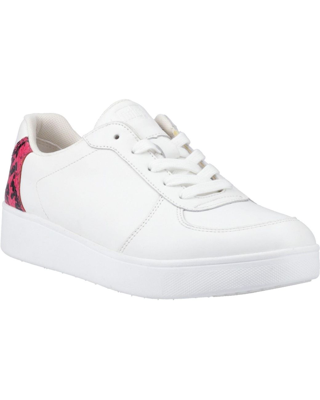 Fitflop White Rally Snakeprint-Backtab Leather Urban/Wild Raspberry Trainers