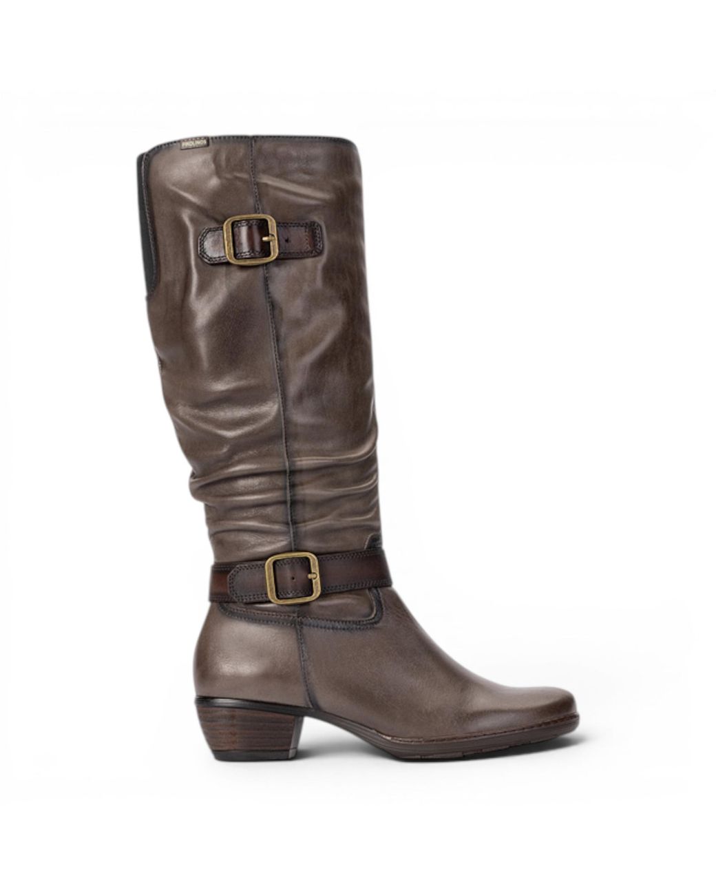 Pikolinos Brown Leather Heel Knee-High Long Boots