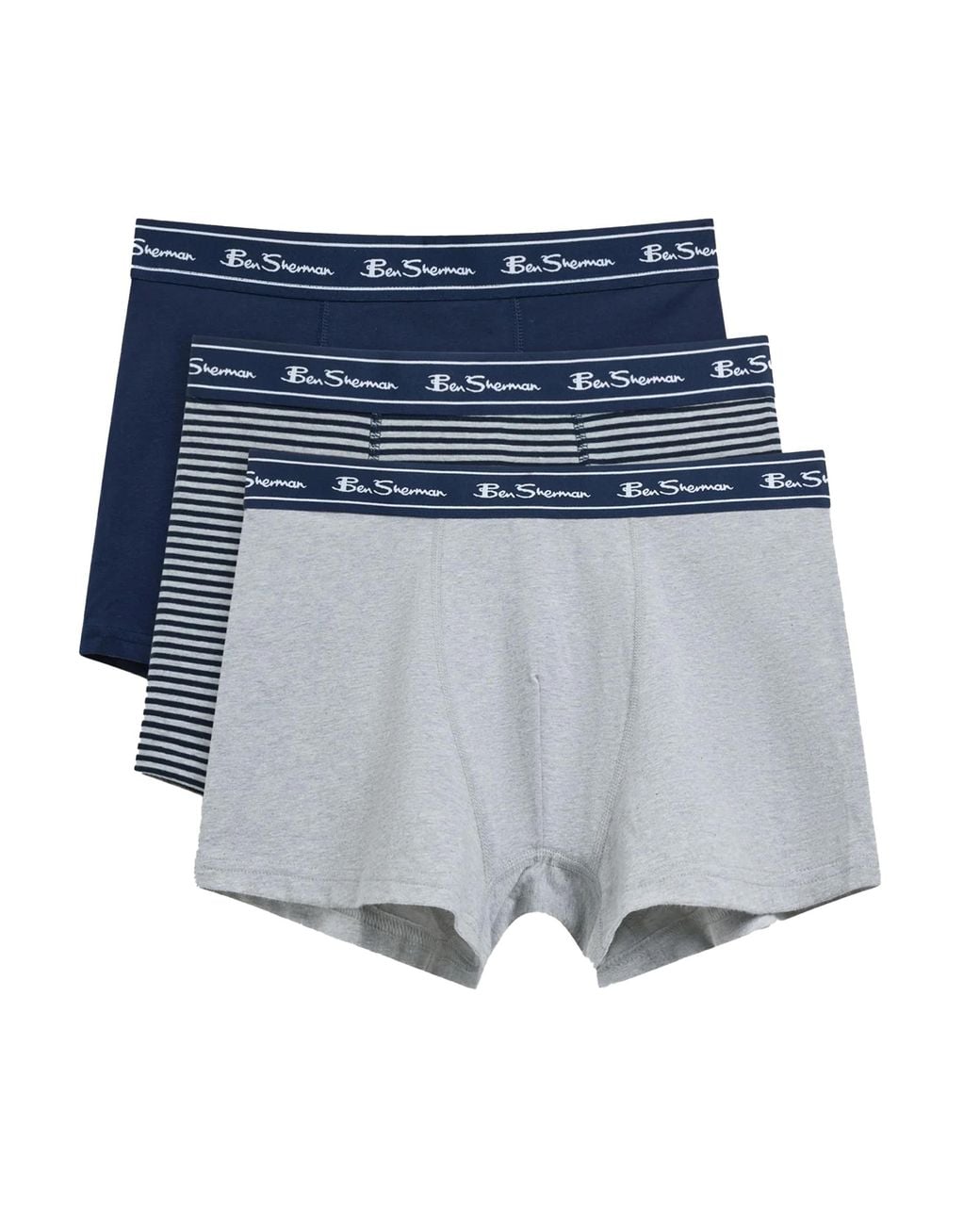 Ben Sherman Blue Signature Striped Modern Boxer Shorts (Pack Of 3) for men