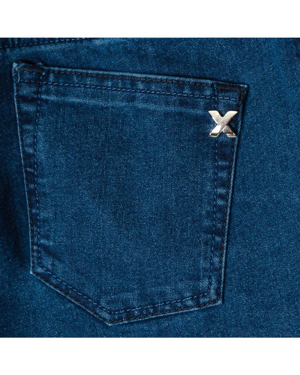 Met Blue Long Denim Pants With Skinny Cut Hems 10Db50154