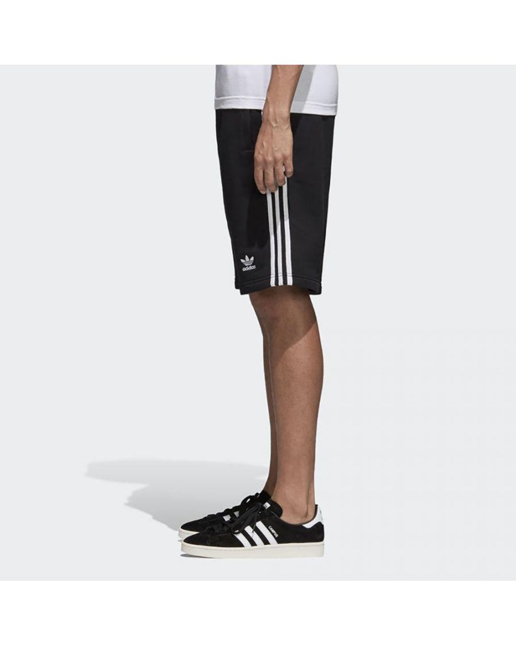 adidas Originals 3 Stripe Shorts in Black for Men | Lyst UK
