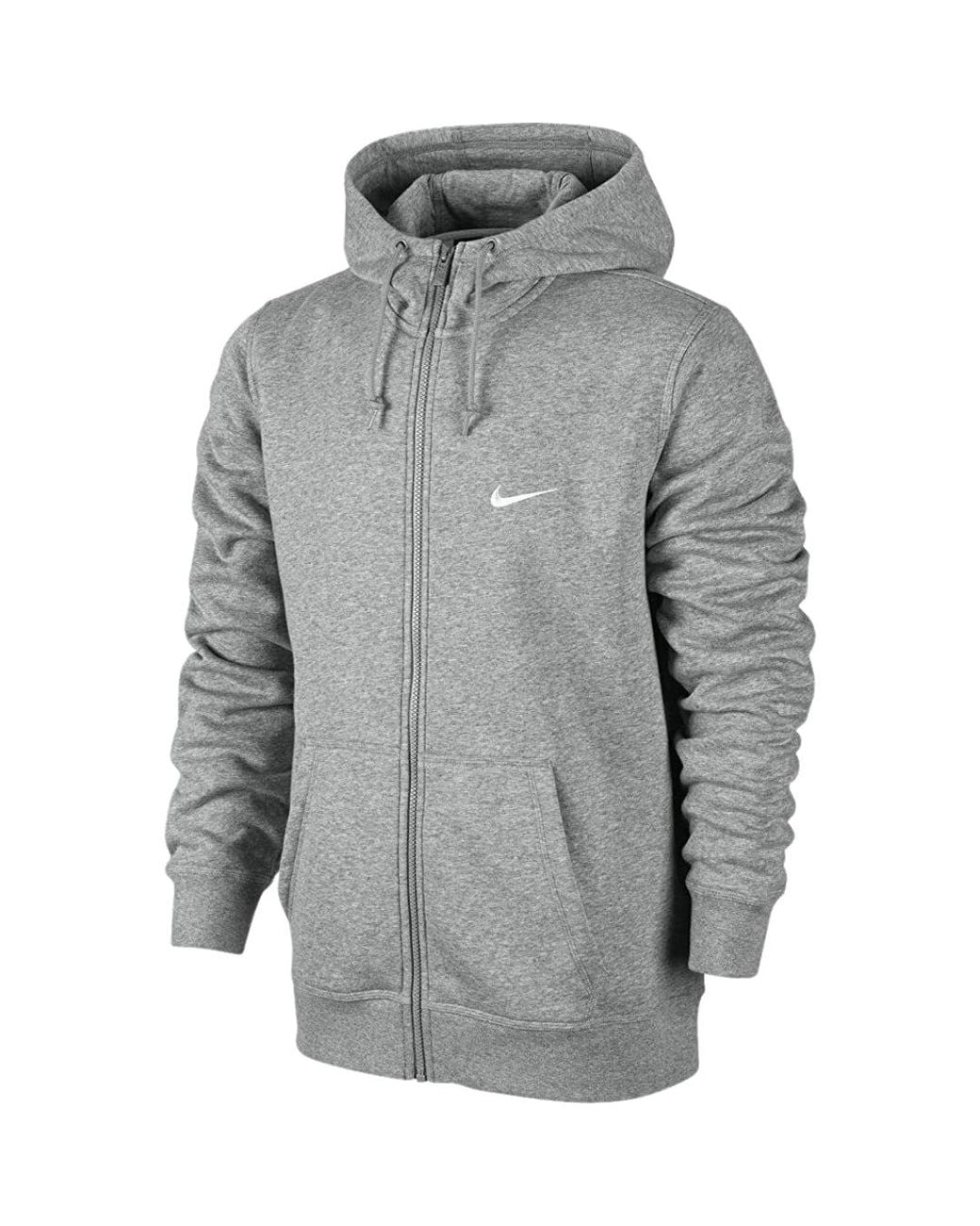 Nike Gray Swoosh Logo Zip-Up Hoodie for men
