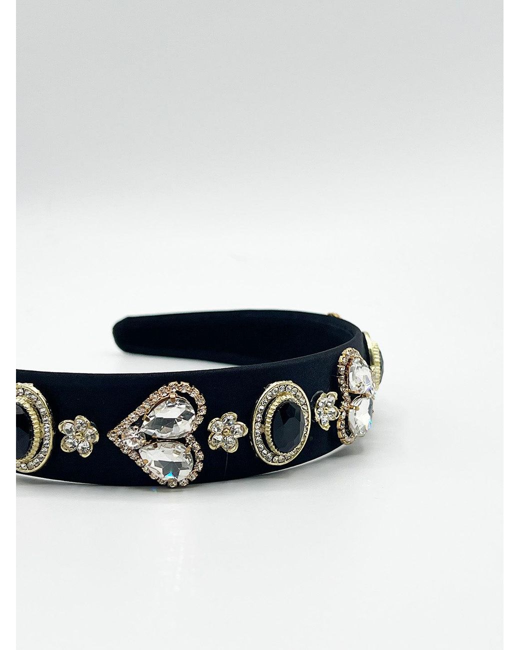 SVNX Black Heart Embellished Headband