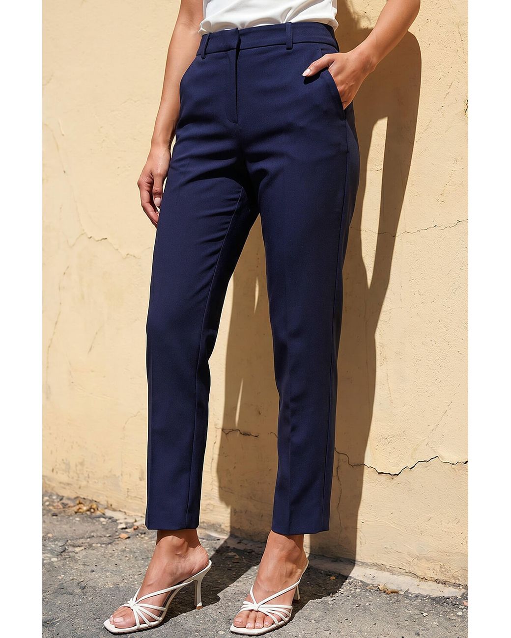 Roman Blue Short Slim Leg Trouser