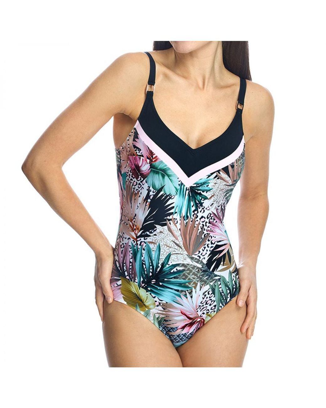 Ory Blue V-Neck Swimsuit W240876