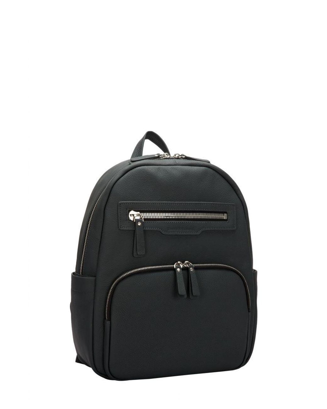 Smith & Canova Black Oil Tanned Leather Zip Around Backpack for men