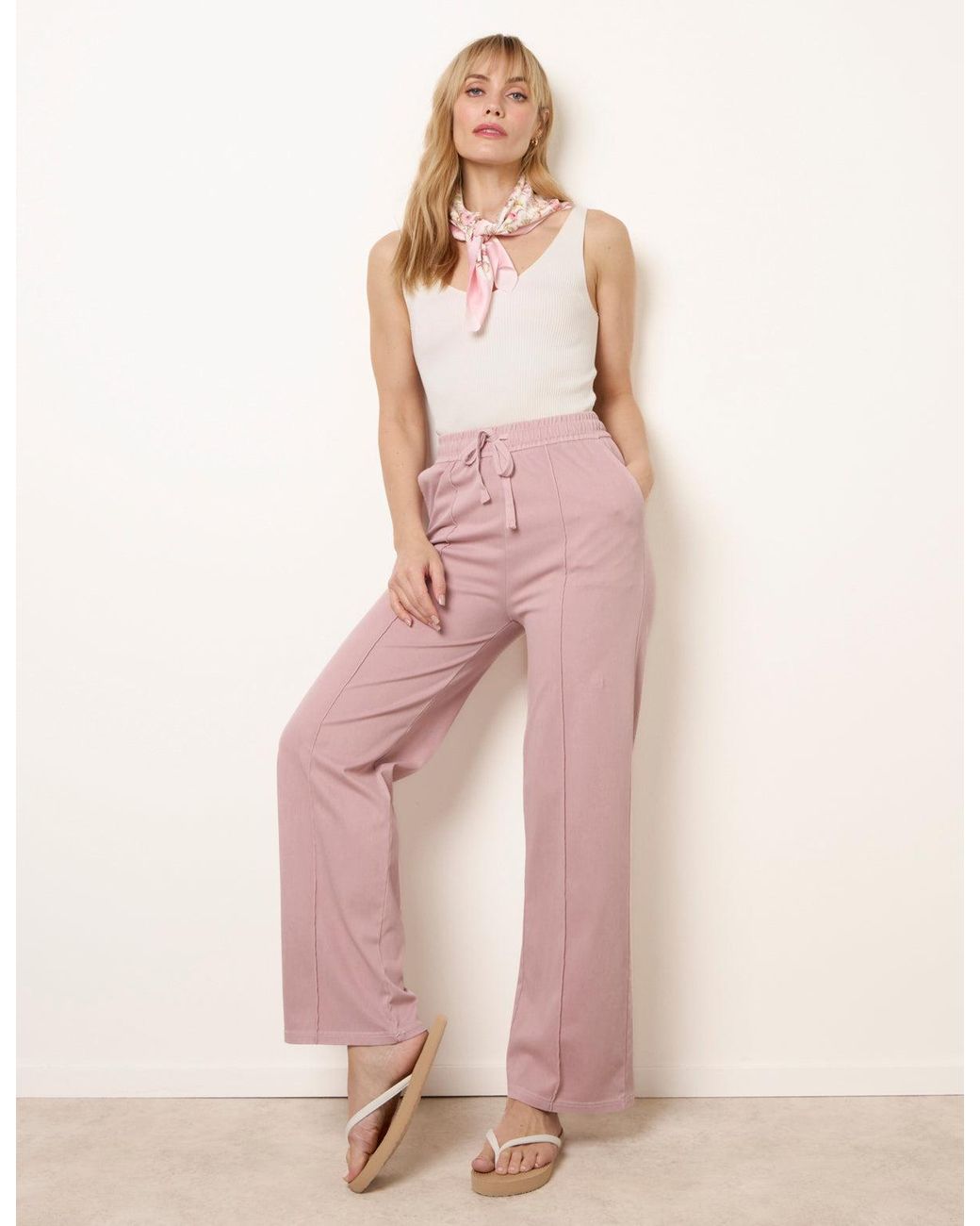 Blue Vanilla Pink Seam Detail Trousers