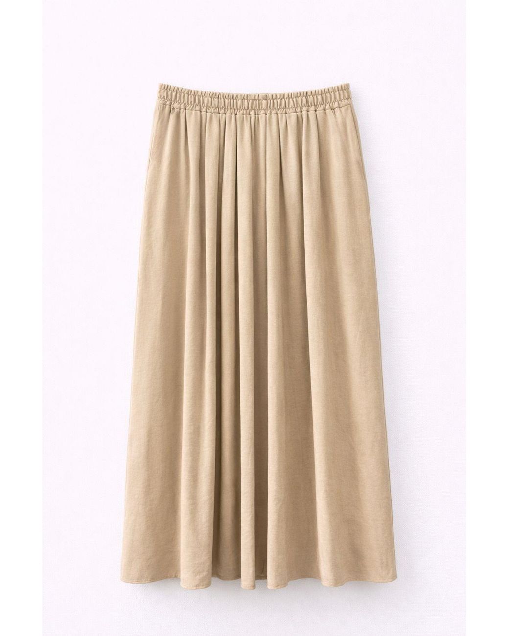 MixRay Natural High Waist Maxi Skirt With Drawstring