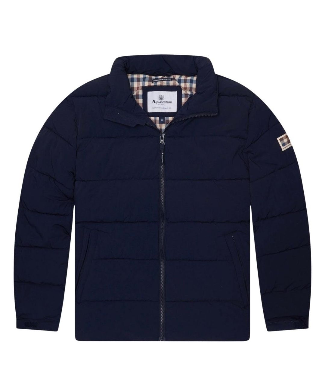 Aquascutum Blue Active Sp Mockneck Puffer Jacket for men