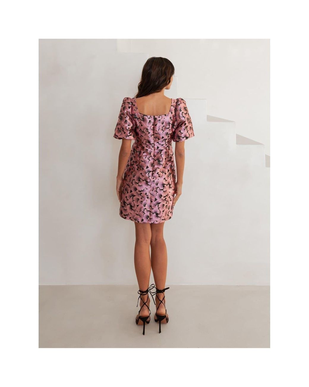 Lovedrobe Pink Square Neck Short Sleeve Mini Shift Dress