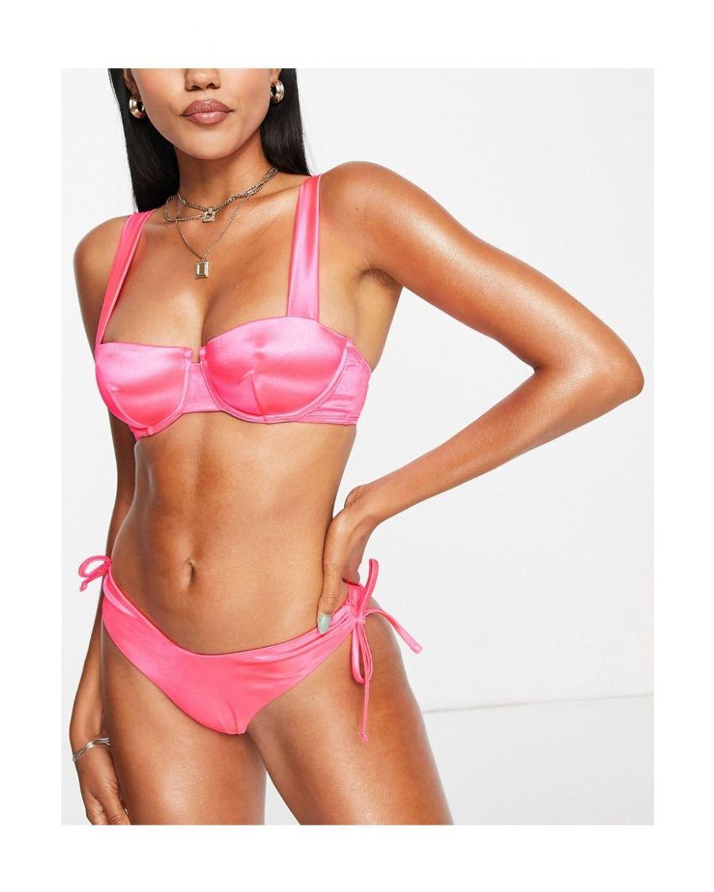 ASOS Fuller Bust Mix And Match Rib Step Front Underwired Bikini